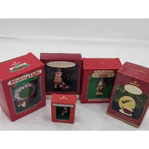 Hallmark Ornaments Vintage Lot Santa Blimp Keep On Mowing Jolly Christmas W/Box - Picture 2 of 8